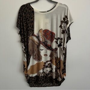 Aronia Cheetah Print Jeweled Blouse-New With Tags-Women’s Size 1XL